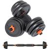 MNUvxzaewf Set di manubri, set pesi, 2 pezzi, staccabili, da donna, uomo, bilanciere fitness, casa, attrezzatura palestra, perdita peso(20kg(10kg*2))