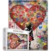 Tucocoo Banksy - Puzzle per bambine per adulti, 1000 pezzi, puzzle graffiti amore pop art colorato fai da te per la decorazione della casa, regali, puzzle di famiglia, perfetto per
