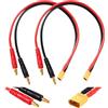 YIXISI 2 Pezzi XT30 a 4.0 Spina a Banana RC Carica Batteria Cavo, XT30 Connettore a 4.0mm Spina a Banana con Cavo in Silicone 30cm 14AWG, per RC Helicopter Quadcopter Lipo Batteria