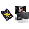 Audi 000087009C - Deodorante per Ambiente Originale a Forma di Geco, Colore: Giallo & 80A096325 - Panno per la pulizia dello schermo touch, 30 x 30 cm, colore argento