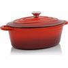 BBQ-Toro cocotte in ghisa | 4,3 l | rosso, ovale | tostapane in ghisa smaltata