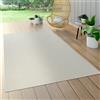 Paco Home Tappeto in tessuto piatto per interni ed esterni Effetto sisal Look naturale Tinta unita Bianco Dimensioni 120x170 cm