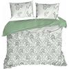Eurofirany biancheria da letto federa copripiumino 200x220cm bianco verde Botanish set 3 pezzi