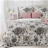 Eurofirany Biancheria da letto in raso 220x200 Primavera 09 Fiori bianco grigio Eurofirany
