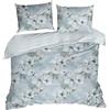 EUROFIRANY | Biancheria da letto - Set da letto - 220x200 cm - bianco e blu - Set copripiumino - 100% cotone - a fiori