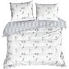 EUROFIRANY | Set copripiumino - Biancheria da letto - 220x200 - Raso di cotone - Bianco - Set da letto - A fiori