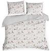 EUROFIRANY | Set da letto - Set copripiumino - 160 x 200 cm - bianco - rosa - Fodera per cuscino - a fiori - 100% cotone