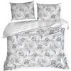 EUROFIRANY | Biancheria da letto - Set copripiumino - Set completo - bianco - blu - 160 x 200 cm - Biancheria da letto - 100% cotone - a fiori