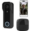Trust Campanello Videocitofono senza Fili WiFi 2.4GHz con Chime, Video 3MP 2K...