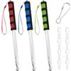 MERVYNGLYNNHUNTER 3 aste telescopiche per bandiere, 2 m, in acciaio inox con 9 ganci, asta telescopica allungabile per viaggi, campeggio, guide turistiche (blu, verde e rosso)