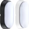 Luceco LED Lampada Exterior da Parete 10W, Illuminazione IP54 Impermeabile, Ovale Luce Nero e Bianco da Esterno per Jardin, Giardino, Terrazza (EBEO10S40-01)