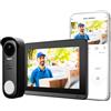 NIVIAN Videocitofono Intelligente Wireless WiFi, Monitor 7 Touch Full HD + App Tuya, Piastra esterna IP65 con Visione Notturna, Audio Bidirezionale, Apriporte Remoto, Smart Security