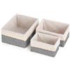 FoiiLiio Set di 3 Cestino Portaoggetti e Porta Giocattoli, Cesto in Corda di Carta, Cestini Portaoggetti Bagno Bambini, per Camerette, Bagno, Cassetti, Cucine, Soggiorno (Grigio)
