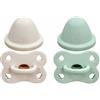 BABY J ART Ciuccio Neonato Personalizzato con Nome BABYJART Lovely | 2 pezzi ciuccio - Tettarella Anatomica in Silicone BPA Free | 0-6/6-18 Mesi (Beige-Salvia)