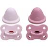 BABY J ART Ciuccio Neonato Personalizzato con Nome BABYJART Lovely | 2 pezzi ciuccio - Tettarella Anatomica in Silicone BPA Free | 0-6/6-18 Mesi (Borotalco-Blush)