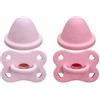 BABY J ART Ciuccio Neonato Personalizzato con Nome BABYJART Lovely | 2 pezzi ciuccio - Tettarella Anatomica in Silicone BPA Free | 0-6/6-18 Mesi (Borotalco-Rosa pastello)