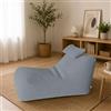 Talamo Italia - Pouf Abuli, Poltrona multiuso, Poltroncina sacco, Pouf poggiapiedi, Made in Italy, 70x120 h65 cm, Grigio chiaro