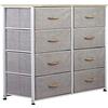 BAKAJI Cassettiera Comodino 8 Cassetti Ripiani Capiente Comodo Vasto Versatile Casa Mobile Mobiletto Resistente Tessuto Multicolor Robusto Arredamento Salvaspazio Dimensioni 96x81x30cm (Grigio Chiaro)