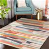 Livabliss Atlanta Tappeto Salotto Moderno per Casa, Sala da Pranzo e Cucina Tappeto Geometrico Astratti Neutri Aztechi Stile Boho, leggera da Pulire, Ampio 120x170cm, Arancione, Blu, Beige