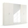 Rauch Möbel Pure by Quadra Spin - Armadio con ante girevoli, 6 pezzi, con specchio, 3 mensole, 271 x 210 x 54 cm, colore: Bianco