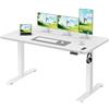 Homall Scrivania Regolabile In Altezza Scrivania Elettrica Con Gestione dei cavi e porta di ricarica USB Altezza Regolabile 73-118 cm, 2 Altezze Di Memoria Scrivania Per Ufficio (Bianco, 140x60cm)