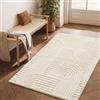 SONGMICS Tappeto, Tappeto da Salotto con Motivo Geometrico 3D, Lavabile in Lavatrice, Fondo Antiscivolo in TPR, 170 x 120 cm, per Camera da Letto e Corridoio, Crema, Collezione HILA TAR132WZ02