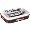 Nostalgic-Art Contenitori di pillole retrò XL, 6 x 9,5 x 2 cm, BMW Motorsport - M Power E30 - Idee regalo per amanti BMW, Official License Product (OLP), con pastiglie alla menta, design vintage