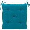 Gözze - Cuscino con Nastrini per il Fissaggio alla Sedia, Cuscino per Sedia, Trapuntato, Darco, 100% Poliestere, 40 x 40 x 4 cm - Blu petrolio