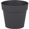 EDA - Vaso da fiori rotondo Toscana Ø 15 cm - Volume 1,6 L - Ø 15,3 x H.13,7 cm - Grigio Antracite
