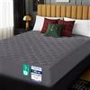 Utopia Bedding Trapuntato Coprimaterasso - Topper Elastico Aderente, Gonna Extra Profonda fino a 30 CM con Motivo a Diamante (140x200 cm, Grigio)