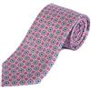 SansPlomb Cravatta in seta di prima qualità, stampata con disegno classico floreale - 100% Made in Italy (rosa)