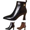 Generic Stivaletti da donna con tacco a spillo - Tacchi alti neri chiusi Chelsea Boots con chiusura lampo - Scarpe da sera eleganti in ecopelle, Nero , 40 EU