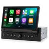 YZKONG Autoradio 1 DIN Linux per Peugeot 206/207/308/3008 & Citroen C2/C3/C4, CarPlay & Android Auto Wireless, Schermo Touch Retrattile, Bluetooth FM RDS, Plug & Play