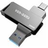 VEN-DENS Chiavetta USB 3.2 2 in 1 con doppia interfaccia di tipo C e USB-A, memoria esterna USB, in lega di zinco ad alta velocità, per Android, laptop, MacBook, Windows, smartphone e PC (256 GB)