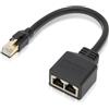 Agatige Cavo Splitter Ethernet, Adattatore Splitter LAN Ethernet Cavo Sdoppiatore RJ45 a Y Cavo Adattatore da 1 a 2 Porte Cat Connettore Presa per Cat7