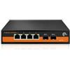 Elfcam® - Switch ottico Fibre da 10 Gbps compatibile con Cisco, con 2 porte SFP+ da 10 G e 4 porte RJ45 Gigabit Ethernet, Plug & Play non gestite (2x10G SFP+, 4x2,5G RJ45 PoE)