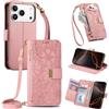 FERLAN Cover per Xiaomi Redmi Note 17 Pro 5G, Fiori Custodia a Libro Portafoglio Antiurto in Pelle PU Flip Case Interna Silicone con Porta Carte, Supporto, Chiusura Magnetica e Cinturino, Rosa