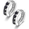 Candyfancy Mini Orecchini a cerchio Argento 925 Donna Uomo Piccoli Cerchi Zircone Cubica Cartilagine Superiore Lobe Orecchio Nero Ipoallergenici 5MM