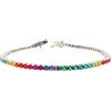 Gioielleria Bucci BRACCIALE TENNIS UNISEX IN ARGENTO 925 CON ZIRCONI MULTICOLOR ARCOBALENO