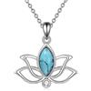YFN Collana da donna in argento Sterling con ciondolo a forma di fiore di loto, gioiello regalo per donne e ragazze