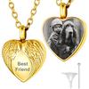 Bandmax Cuore Urna per Ceneri Collana Donna Uomo con Foto + Parole Personalizzata, 50+5 cm Ciondoli per Collane Porta Ceneri Funeraria, Oro Collana in Acciaio, Regalo per Memoriare Cane Gatto Umana