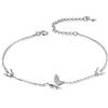 LDUDU Bracciale Donna Moda Insetto Farfalle Zircone Bracciale Argento 925 Regalo per Natale San Valentino Compleanno (argenteo)