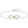 KristLand Bracciale Donna Argento 925 Opale Braccialetto Infinito Amore Eterno Regalo per Lei Gioiello Elegante Pietra Opale Gioielli Minimalisti Regalo Anniversario Bijoux Femme Chic