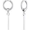 FindChic Orecchini Cerchio Donna in Acciaio Inossidabile Orecchini Pendenti con Barra Regalo per Donna Uomo