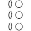 LYTOPTOP 3 paia di orecchini a cerchio in argento Sterling S925, piccoli, ipoallergenici, per cartilagine, naso, labbra, per uomini e ragazze, 8/10/12 mm, Argento sterling, Nessuna pietra preziosa