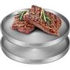 LEKEFETO Set di 2 piatti in acciaio inox: diametro 23 cm, piatti piani rotondi a doppia parete, piatti in acciaio inox, piatti da colazione, piatti da portata, piatti per cucina, feste, campeggio