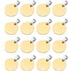 PATIKIL 16Pz Metallo Stampaggio Etichette Vuote, 20mm Targhette Rotondo per Stampaggio Acciaio Inossidabile con Foro Incisione Laser, Targhette per Cani, Portachiavi, Oro