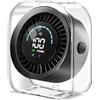duludulu Ventilatore da tavolo ricaricabile tramite USB, ventilatore da tavolo silenzioso con 100 velocità, ventola di raffreddamento turbo, display digitale HD, montaggio a parete e scrivania, regolabile a