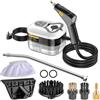 WingFly Pulitore a Vapore, Pulitore a Vapore Portatile Multiuso da 2500W con 6 Velocità Regolabili, Serbatoio 1200 ml, Steam Cleaner per Grasso Cucina, Piastrelle Bagno, Vetri, Divani auto (Bianco e nero)