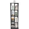 Susoso Libreria girevole a 4 ripiani, 40 x 40 x 134 cm, moderna scaffalatura a pavimento, scaffalatura per ufficio, struttura aperta, display a 360 gradi, per soggiorno, colore nero